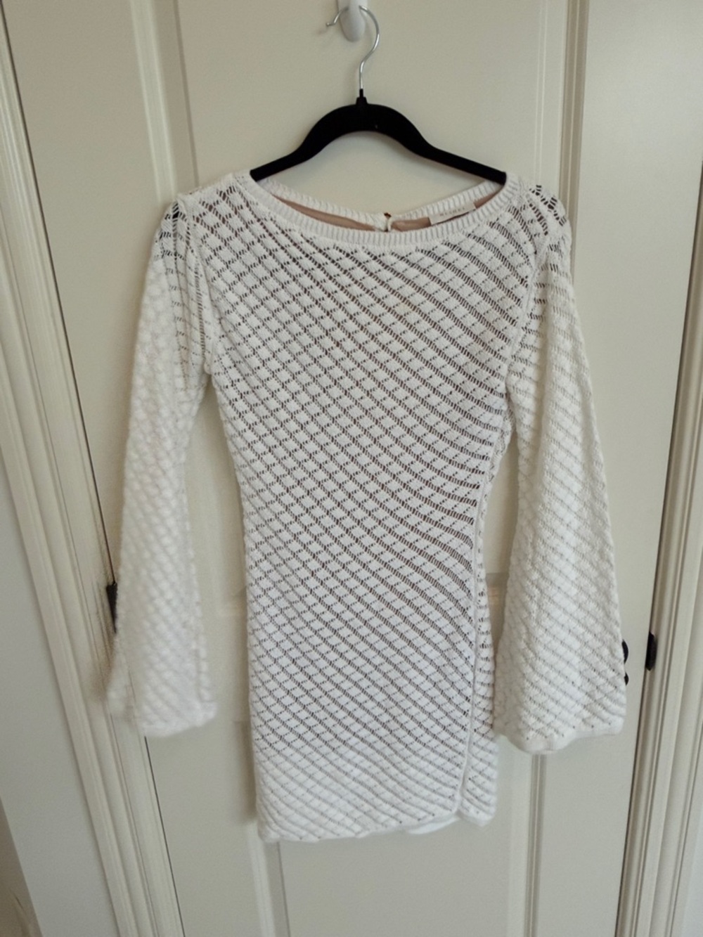 Meshki Ivory Textured Knit dress